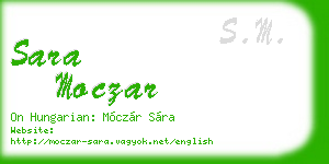 sara moczar business card